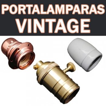 Casquillo portalámpara vintage E27 color bronce con interruptor