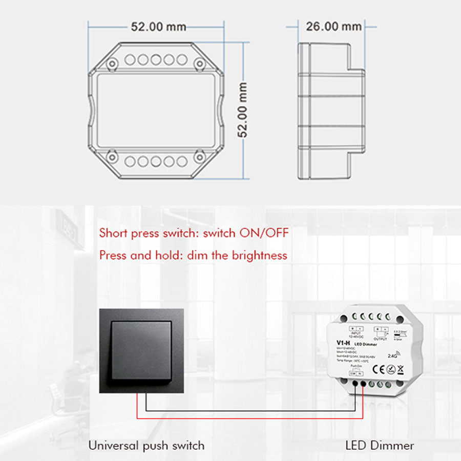 Regulador para pulsador de pastilla para led - triac area-led - Iluminación  LED