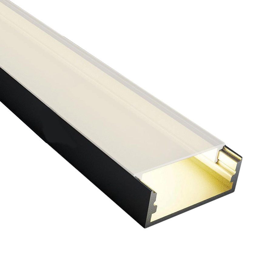 Perfil rectangular aluminio tira led 2 m, soporte, difusor