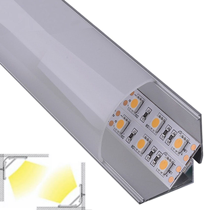 Perfil para tira LED Esquina de Arriba/Abajo (2m) - Perfiles Trimless