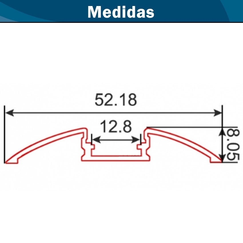 PERFIL ALUMINIO CONTORNOS REDONDEADO SUELO PARA TIRAS LED – LedyLuz