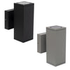 Aplique Cuadrado Pared Exterior 2 Luces GU10 Gris / Negro