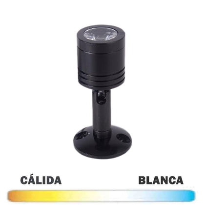 Mini foco LED regulable de 1.5 W 12 V CC para joyería, vitrina, montaje en  superficie de carcasa negra con atenuador PWM en línea (paquete de 6