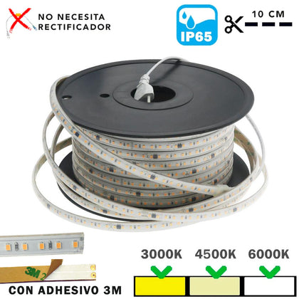 Tiras LED de Neón 220v COB Ip65 Impermeable Con Enchufe (Blanco