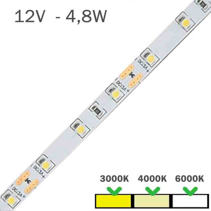 Tira LED Estanca 12V 14,4W IP67 60 LEDs/m RGB Rollo 5 Metros